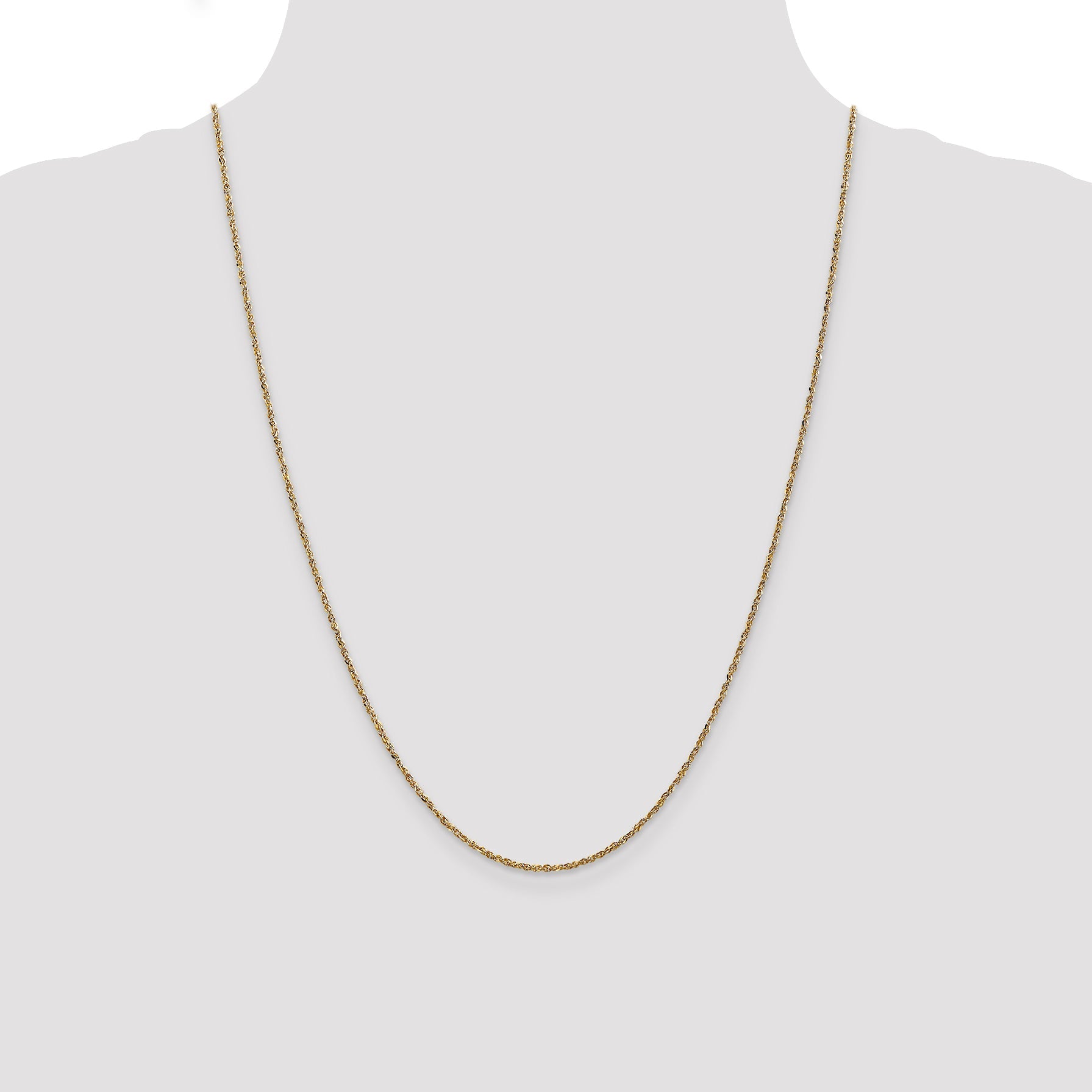 14K Yellow Gold 24 Inch 1.7mm Ropa With Lobster Clasp Chain Necklace