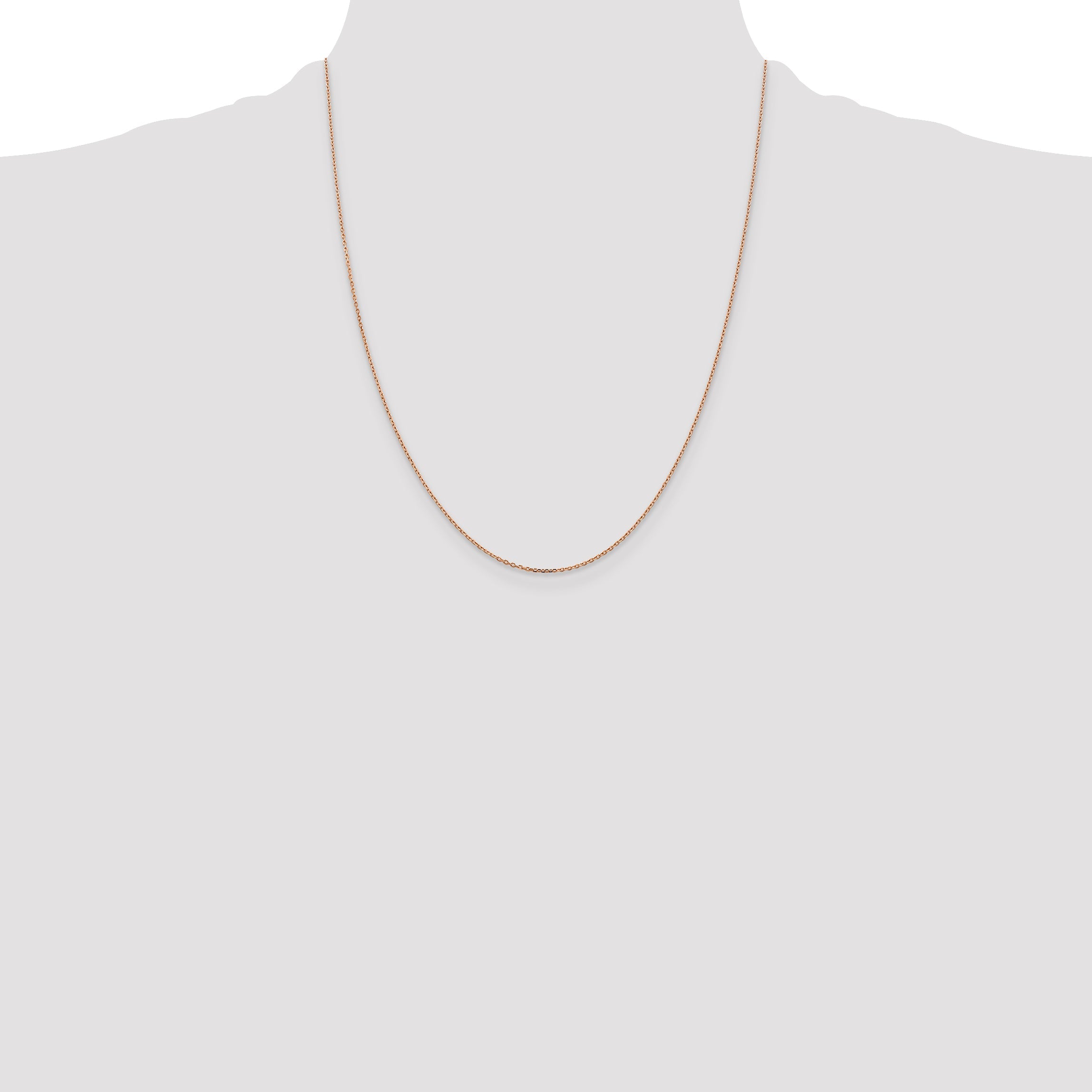 14K Rose Gold 22 Inch 1.10mm Diamond-Cut Cable With Lobster Clasp Chain Necklace