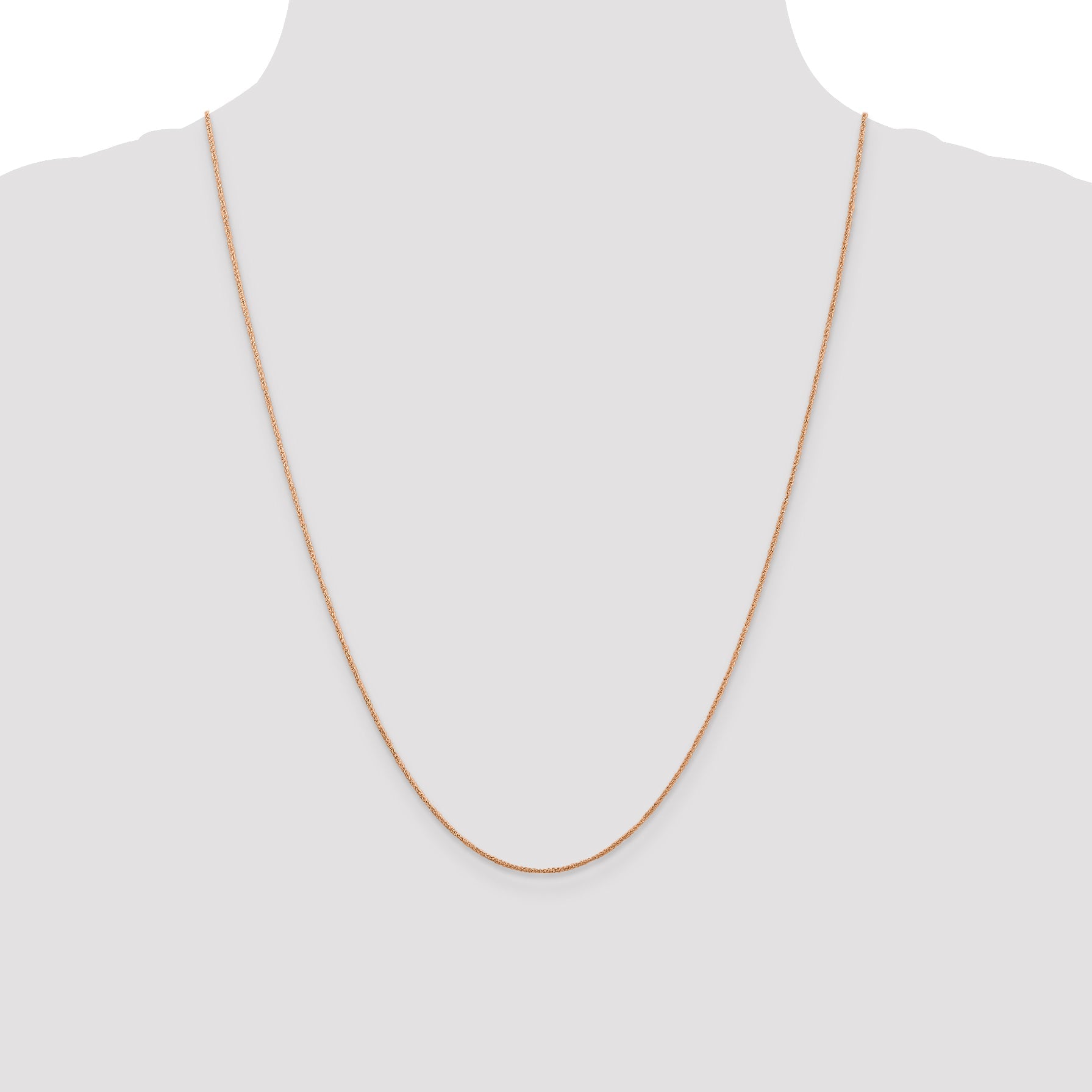14K Rose Gold 24 Inch .7mm Ropa With Spring Ring Clasp Chain Necklace
