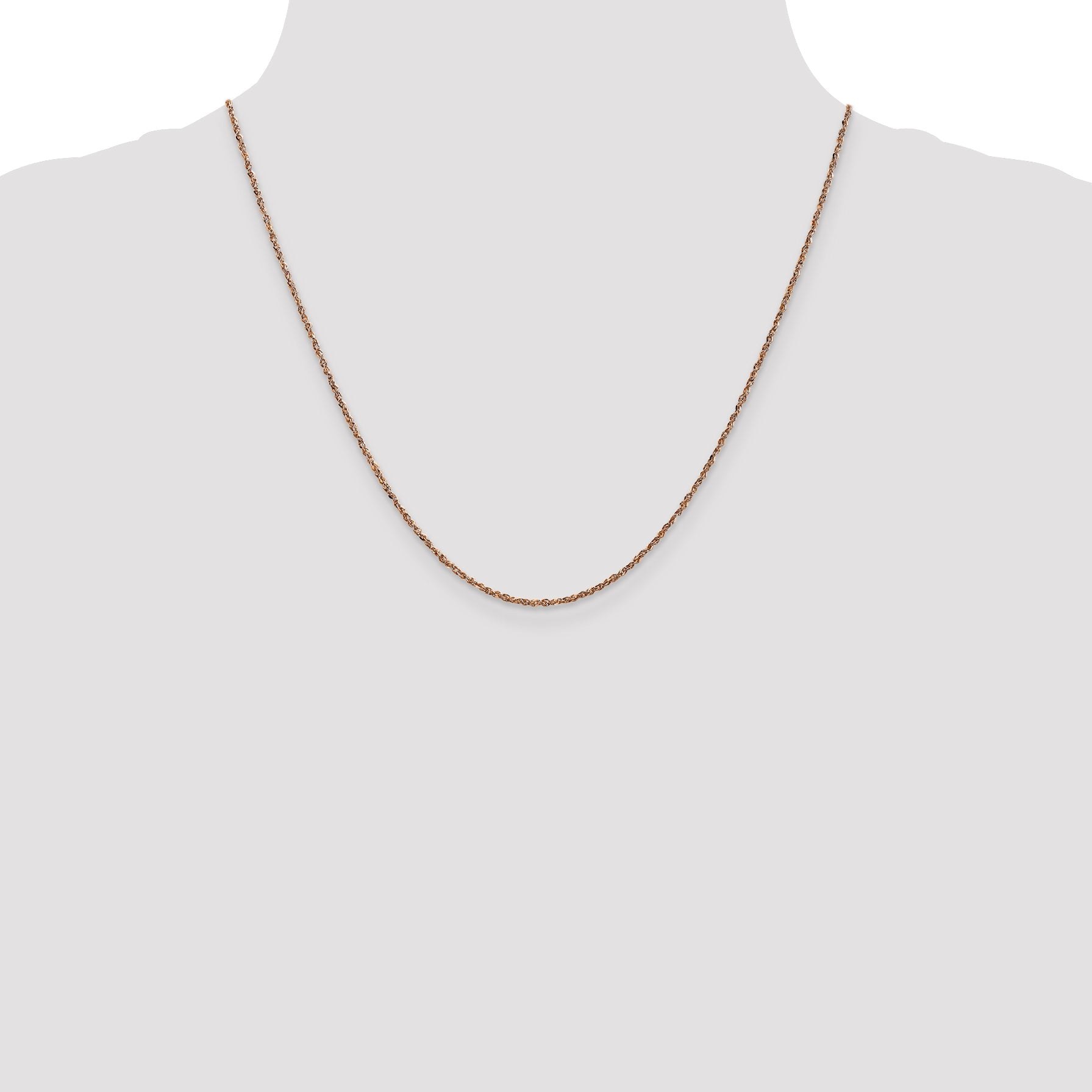 14K Rose Gold 20 Inch 1.7mm Ropa With Lobster Clasp Chain Necklace