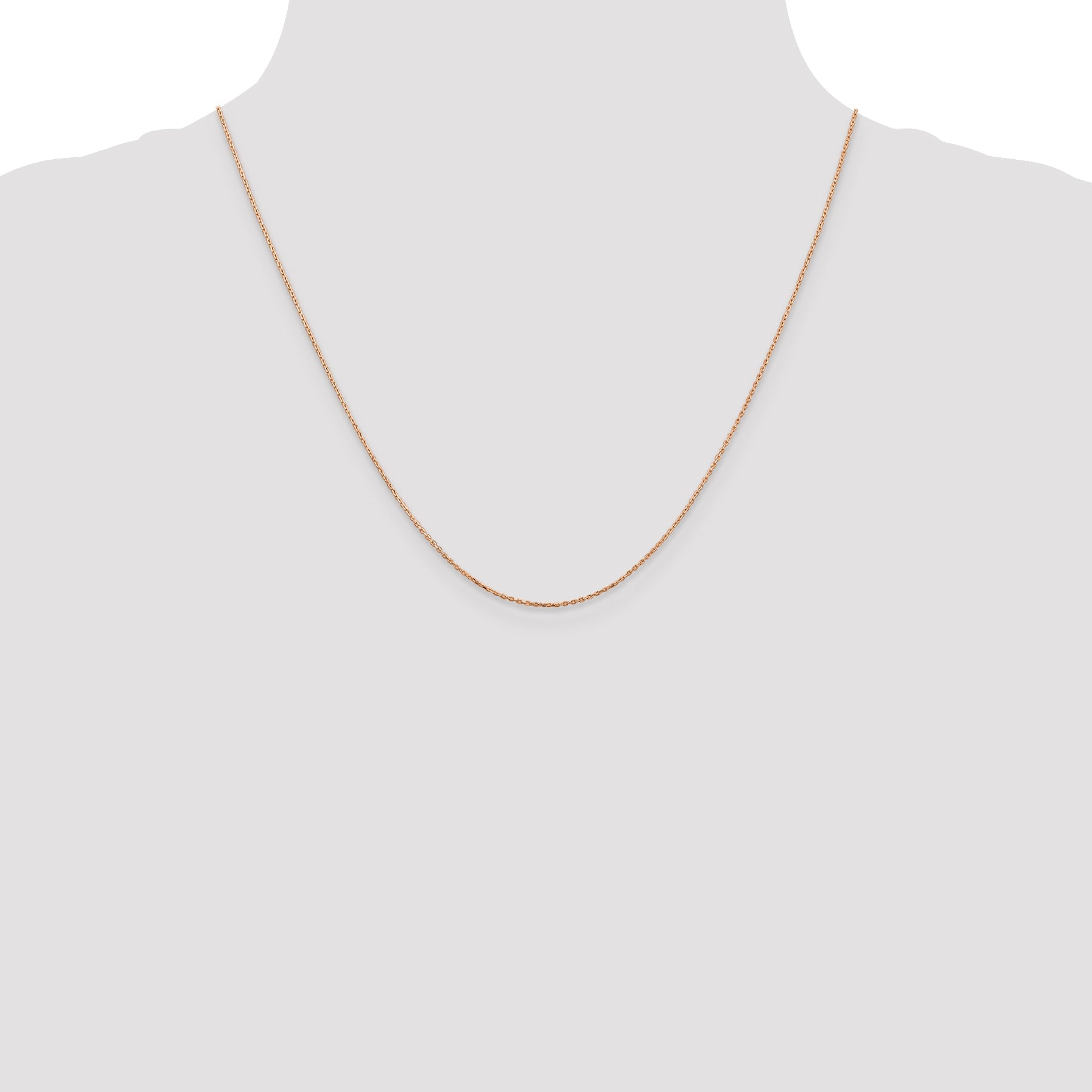 14K Rose Gold 20 Inch .8mm Diamond-Cut Cable With Lobster Clasp Chain Necklace