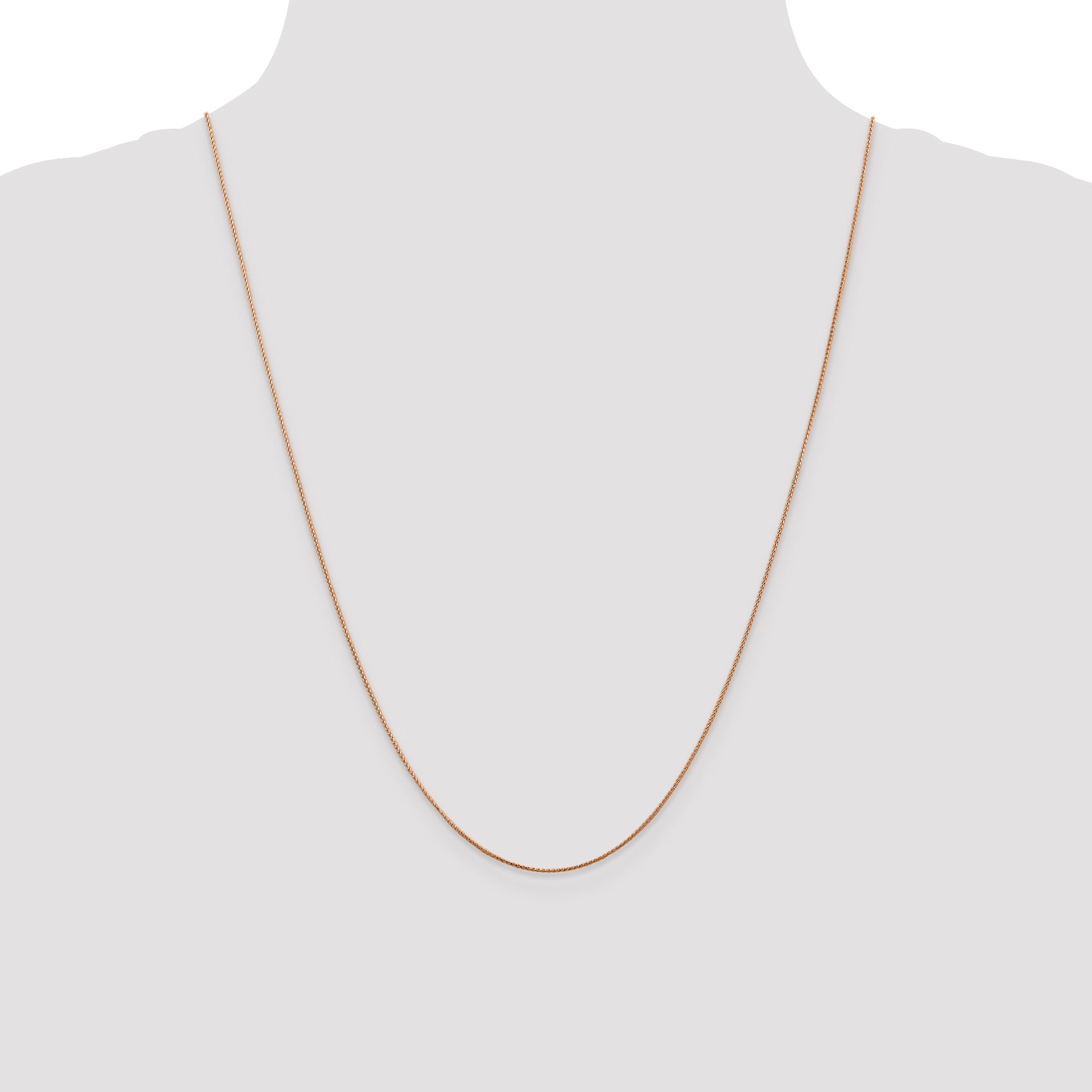 14K Rose Gold 24 Inch .85mm Diamond-Cut Spiga With Lobster Clasp Chain Necklace