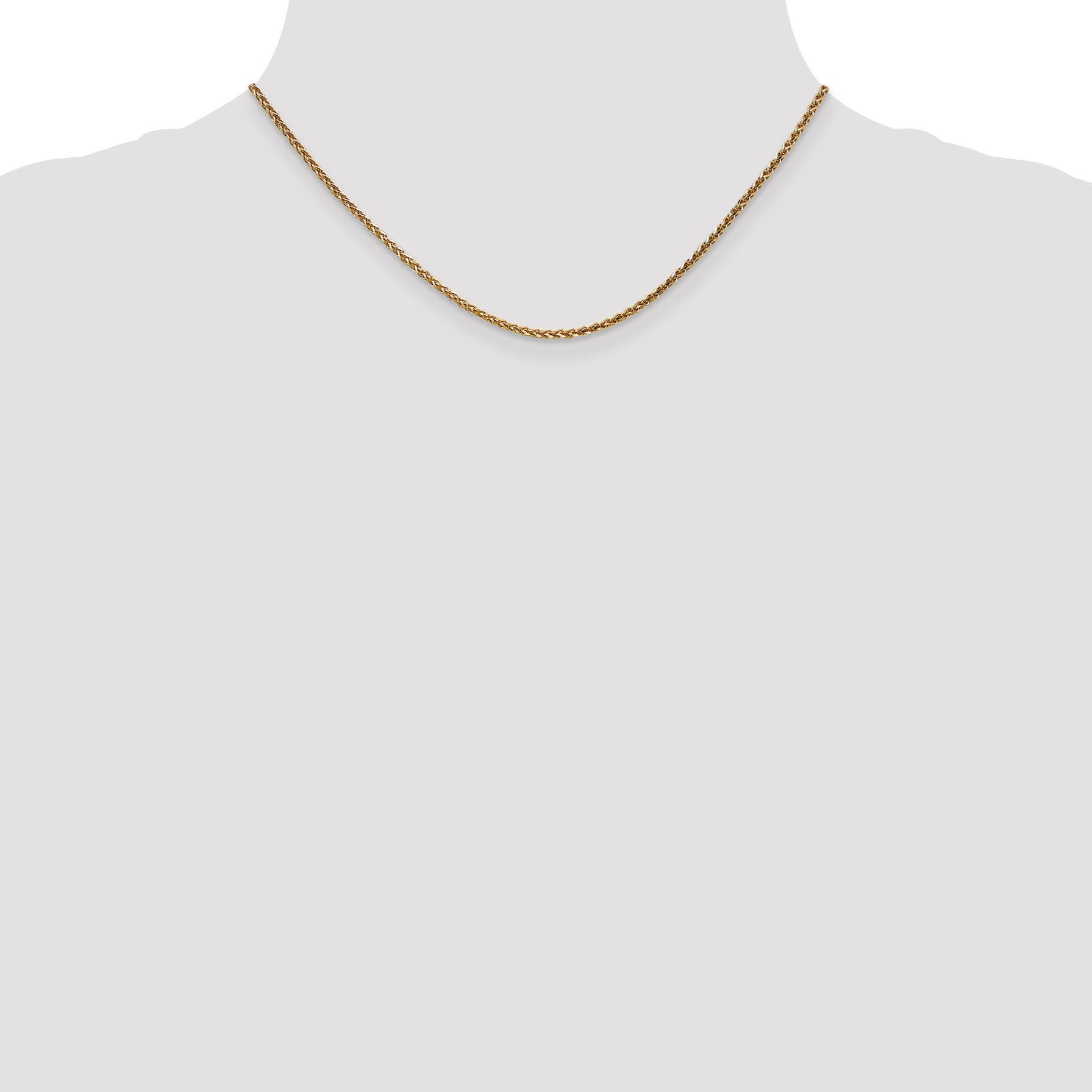 14K Rose Gold 16 Inch 2.1mm Diamond-Cut Spiga With Lobster Clasp Chain Necklace