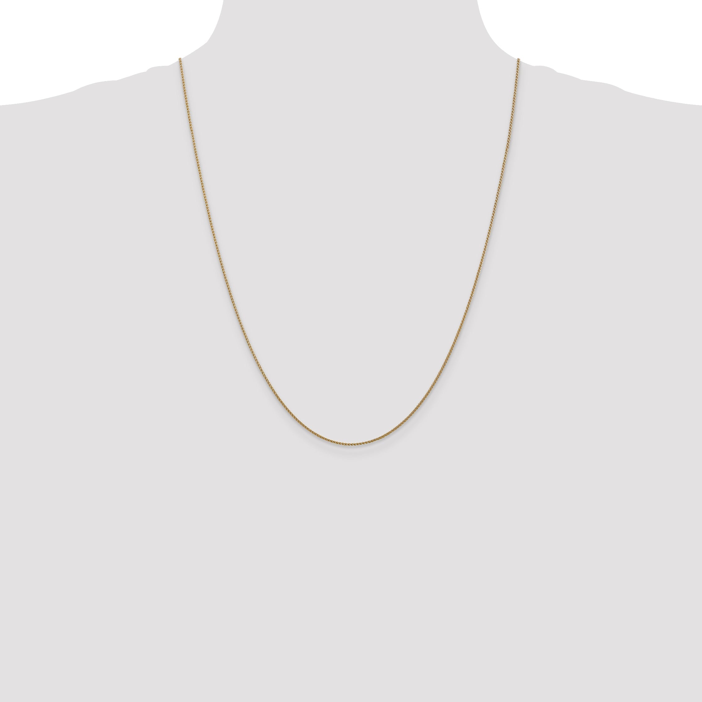 14K Rose Gold 24 Inch 1.05mm Diamond-Cut Spiga With Lobster Clasp Chain Necklace