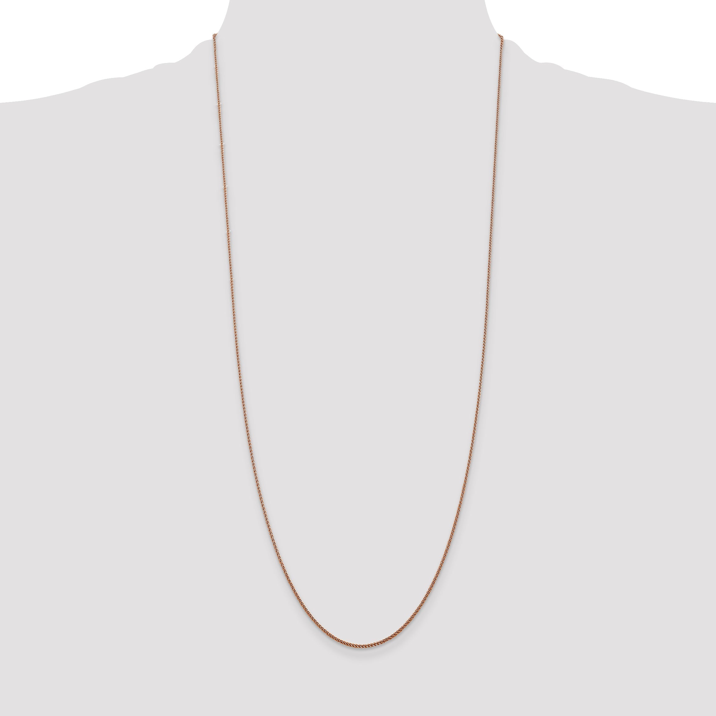 14K Rose Gold 30 Inch 1.05mm Diamond-Cut Spiga With Lobster Clasp Chain Necklace