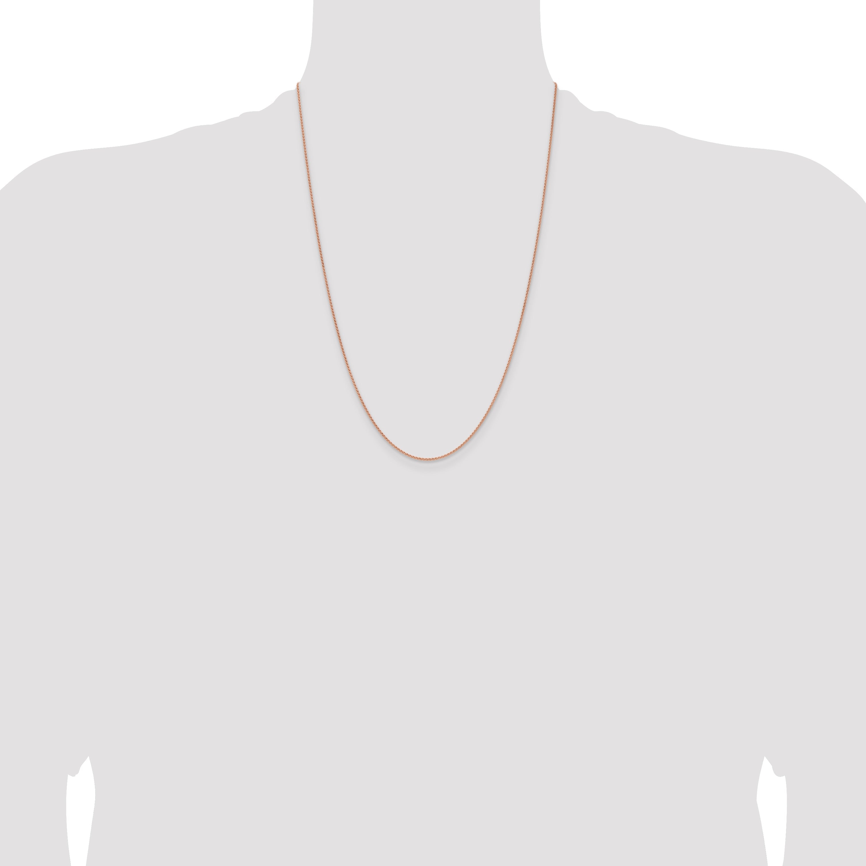 14K Rose Gold 24 Inch 1.25mm Solid Polished Spiga With Lobster Clasp Chain Necklace