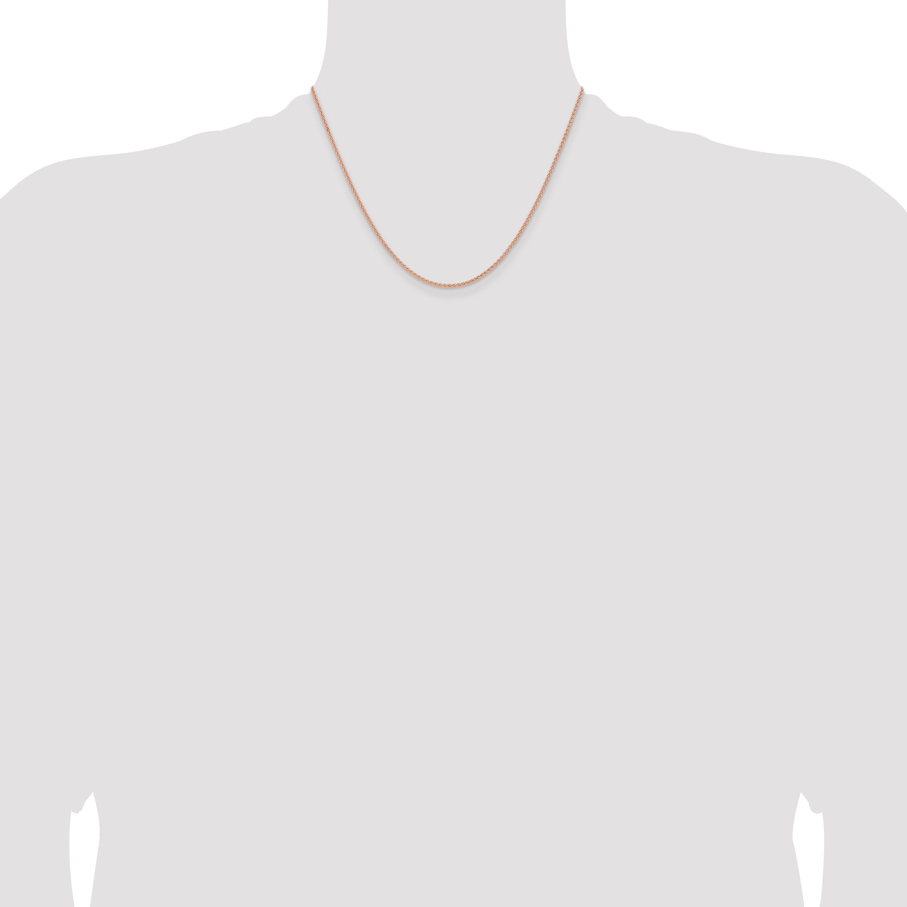 14K Rose Gold 18 Inch 1.7mm Solid Polished Spiga With Lobster Clasp Chain Necklace