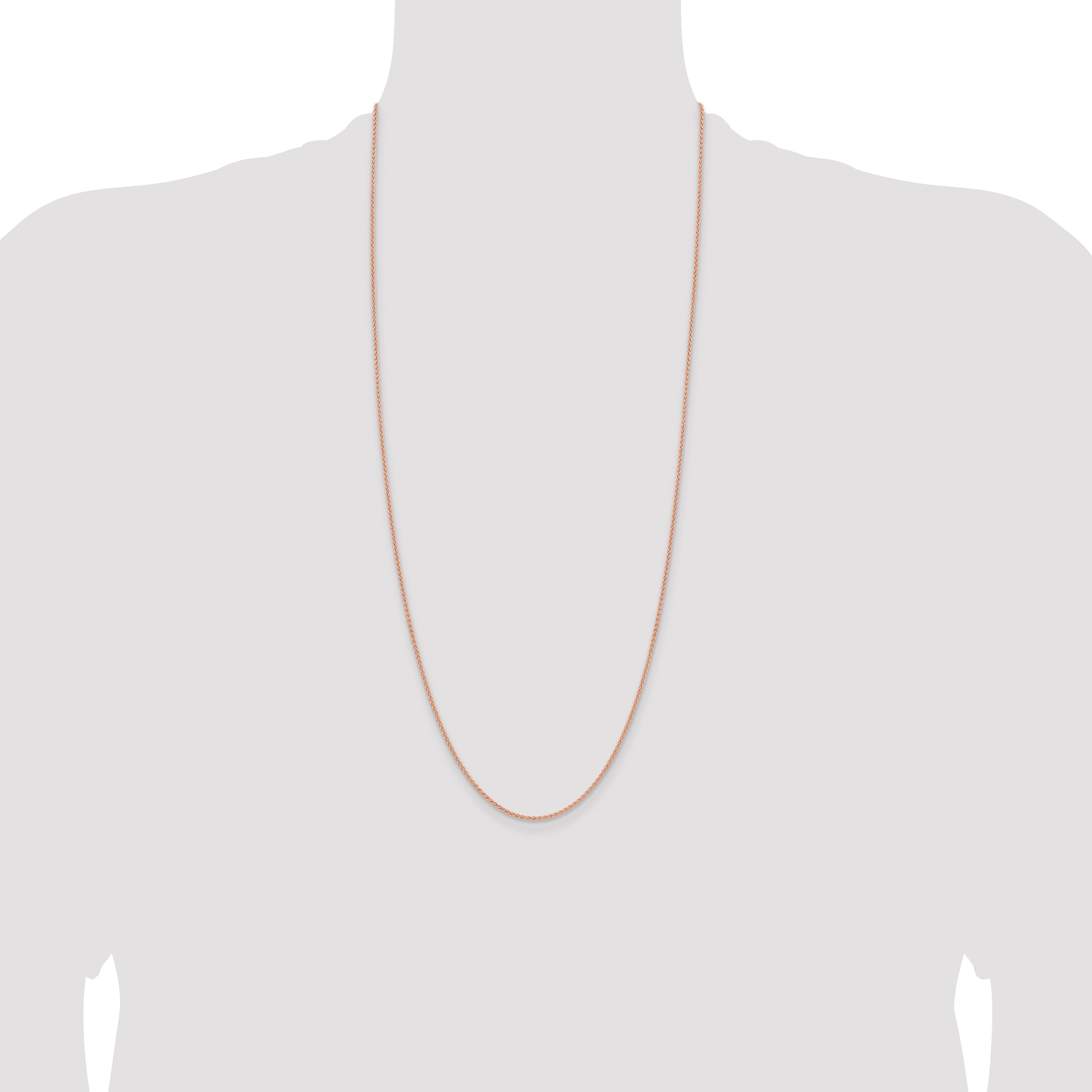 14K Rose Gold 30 Inch 1.7mm Solid Polished Spiga With Lobster Clasp Chain Necklace