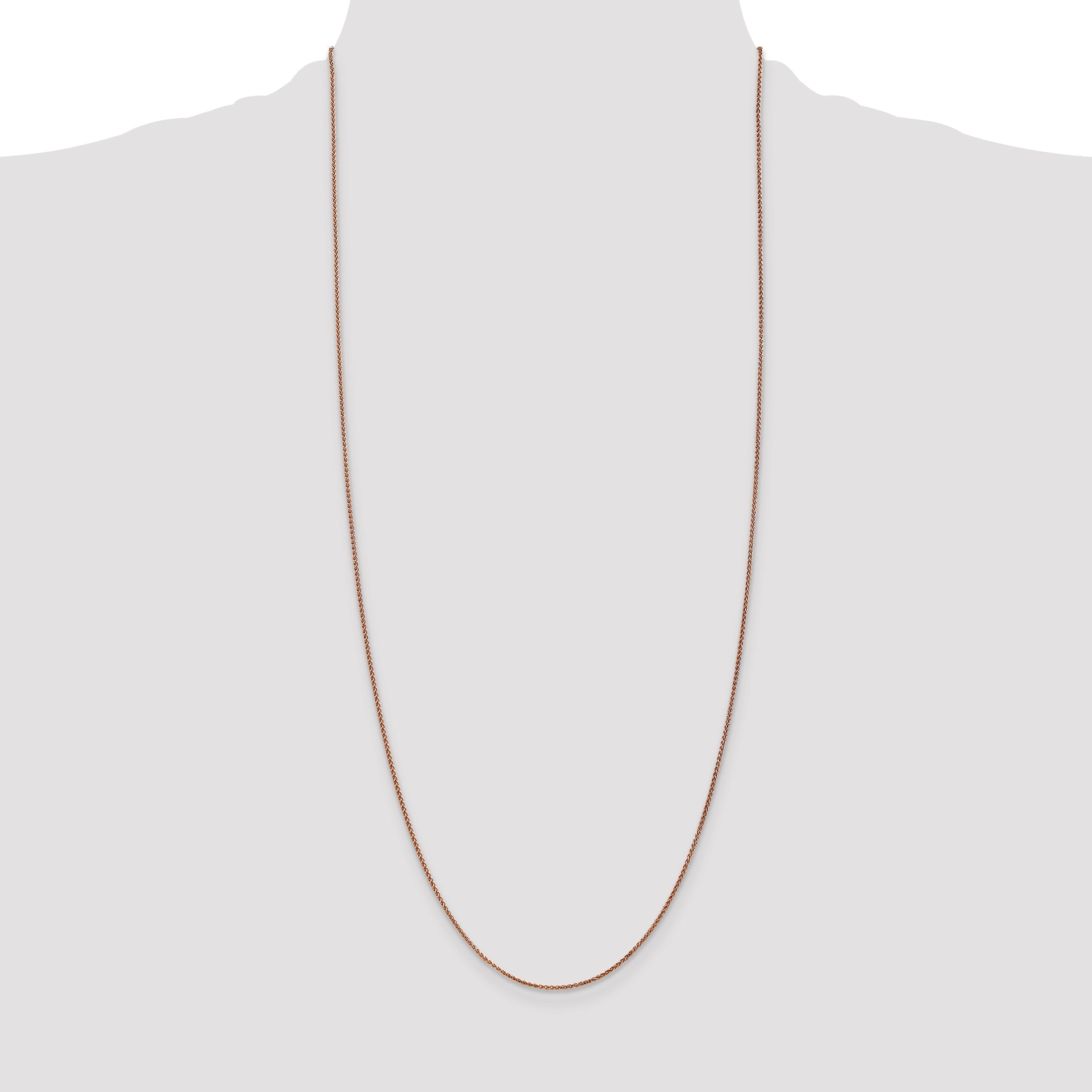 14K Rose Gold 30 Inch 1.25mm Diamond-Cut Spiga With Lobster Clasp Chain Necklace