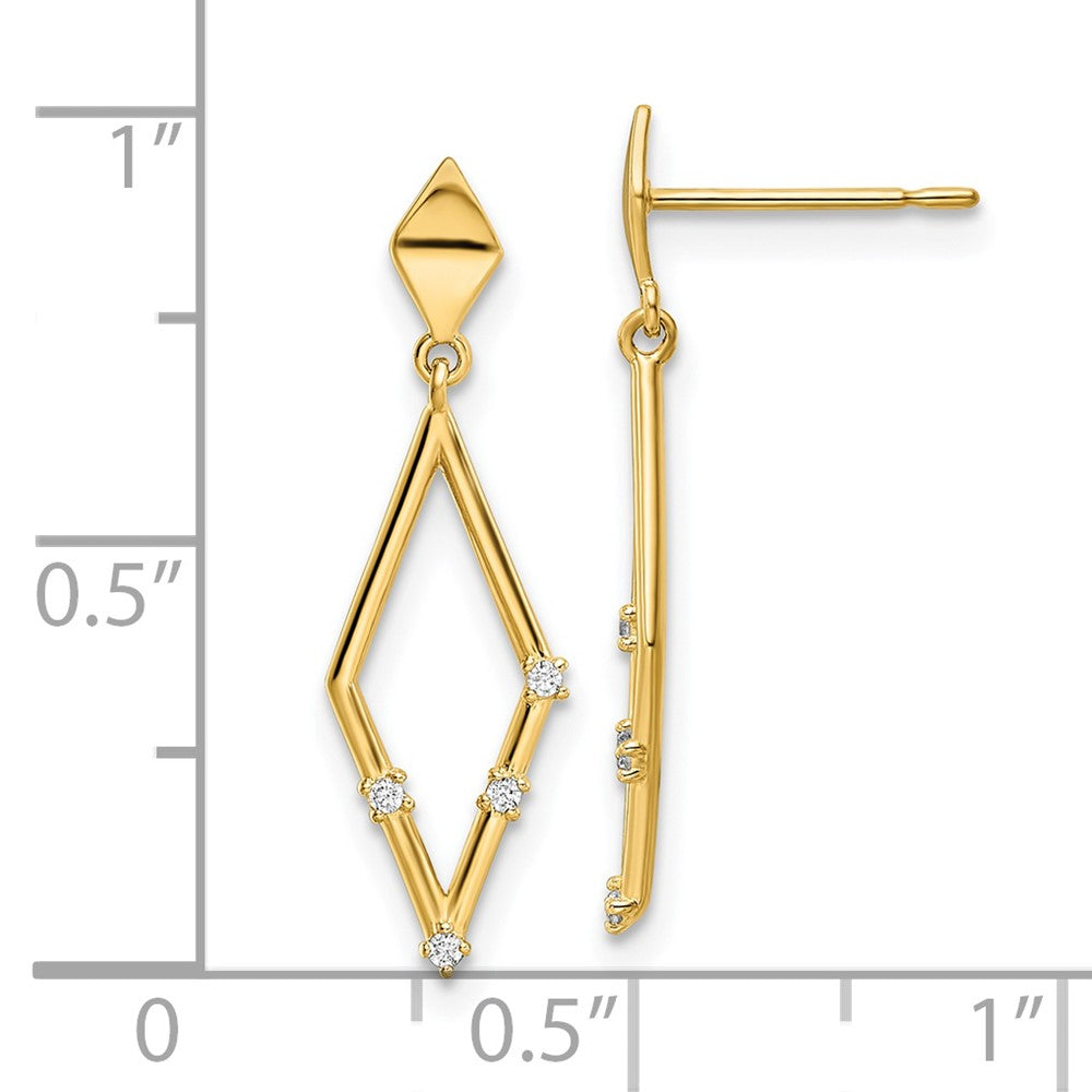 14K Yellow Gold Madi K Cz Dangle Post Earrings