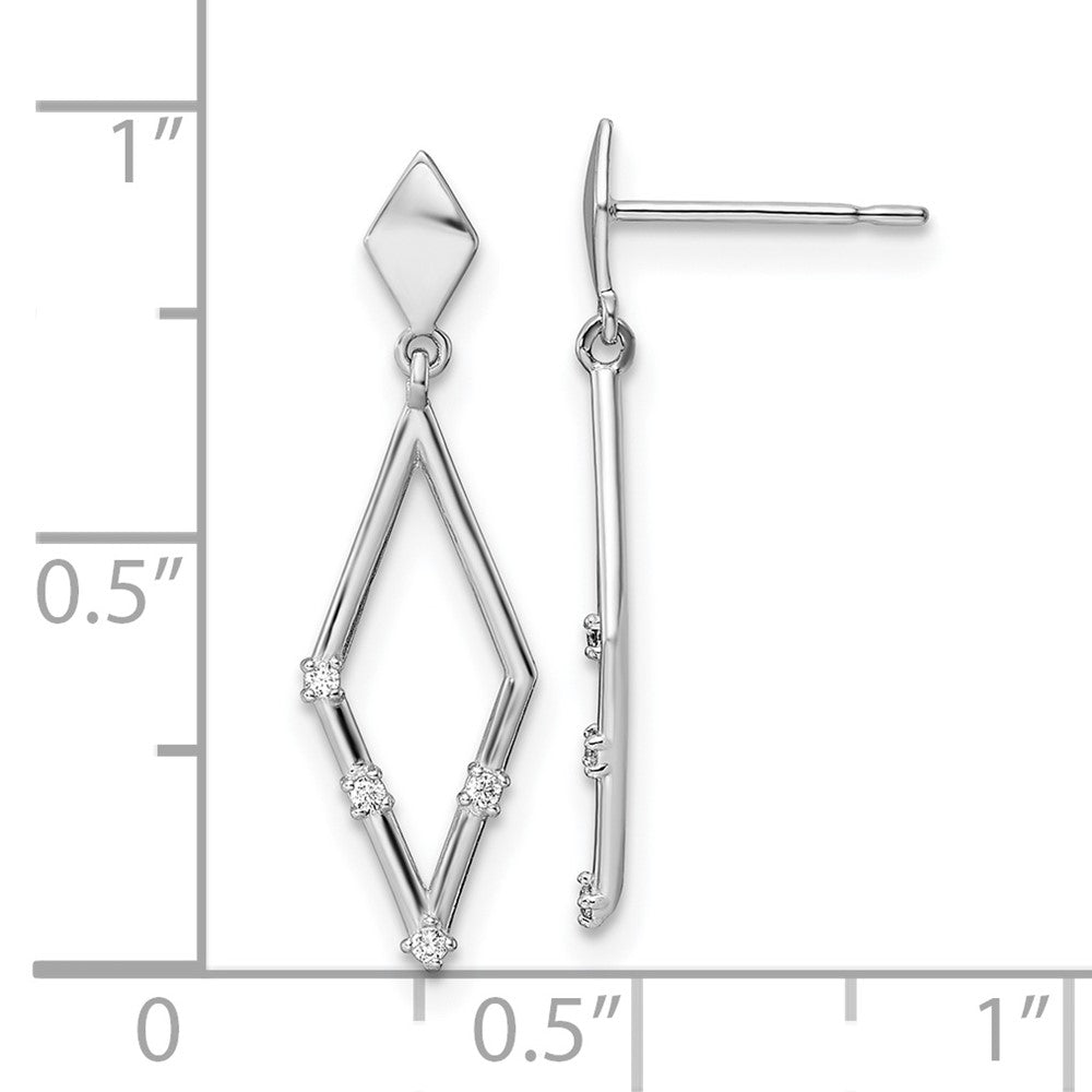 14K White Gold Madi K Cz Dangle Post Earrings