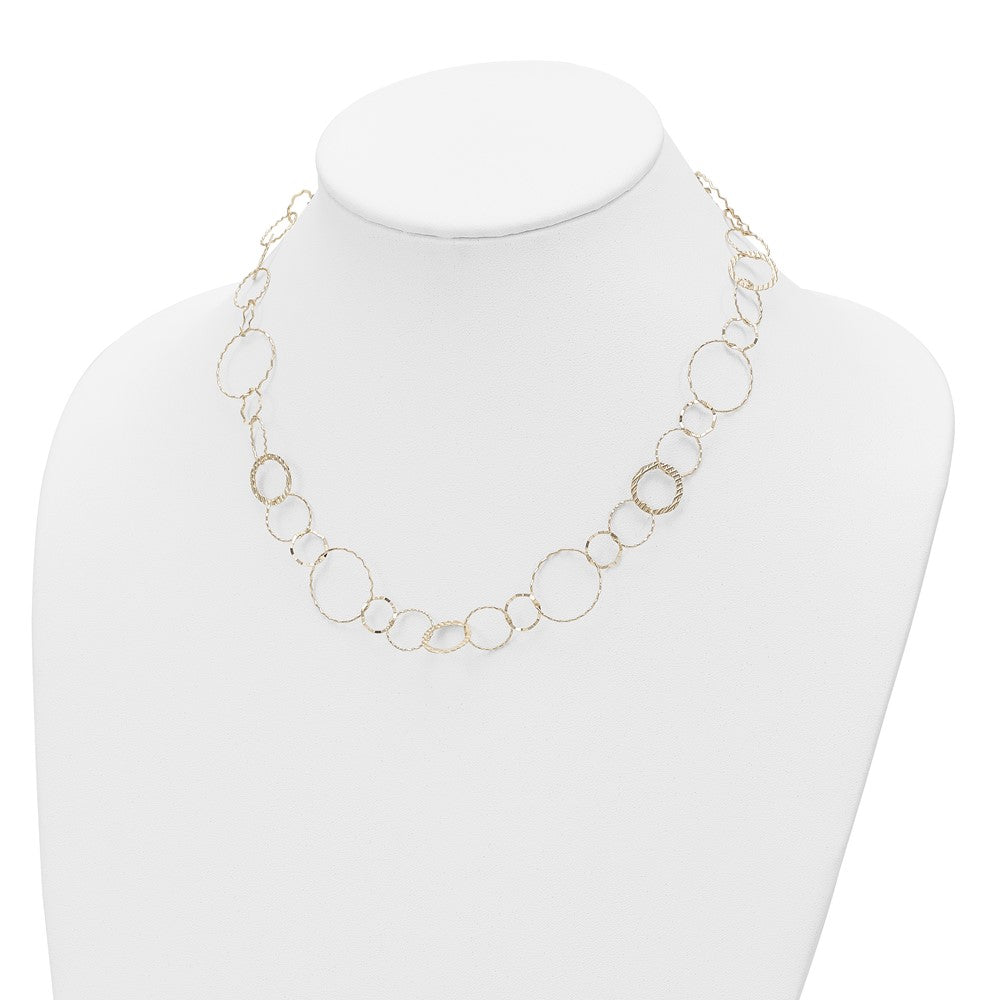 18 Inch 14K Yellow Combo Circle Chain Necklace
