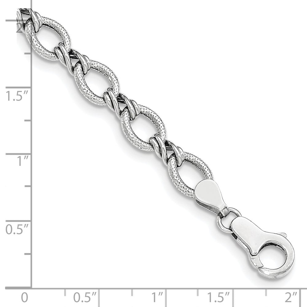 7 Inch 14K White Gold Fancy Bracelet
