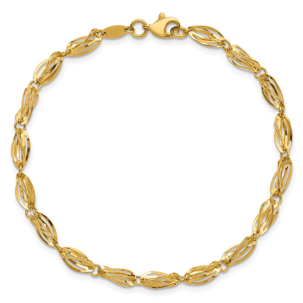 7.75 Inch 14K Gold Polished Fancy Bracelet
