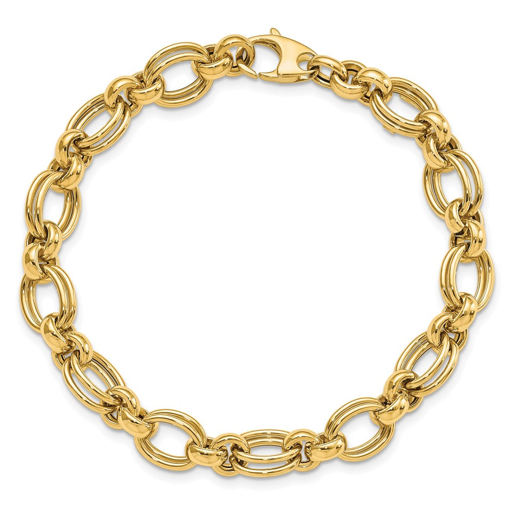 7.5 Inch 14K Polished Fancy Link Bracelet