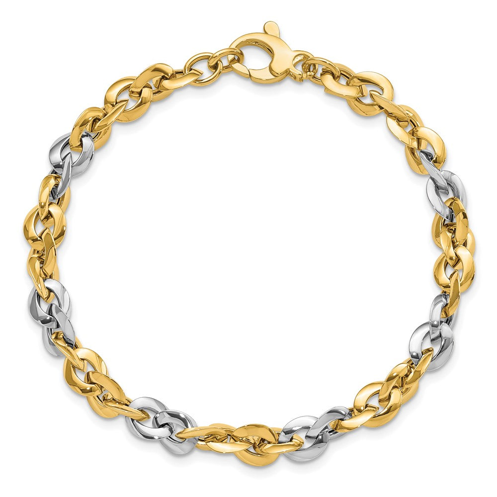 7.5 Inch 14K Two-Tone Polished Bracelet