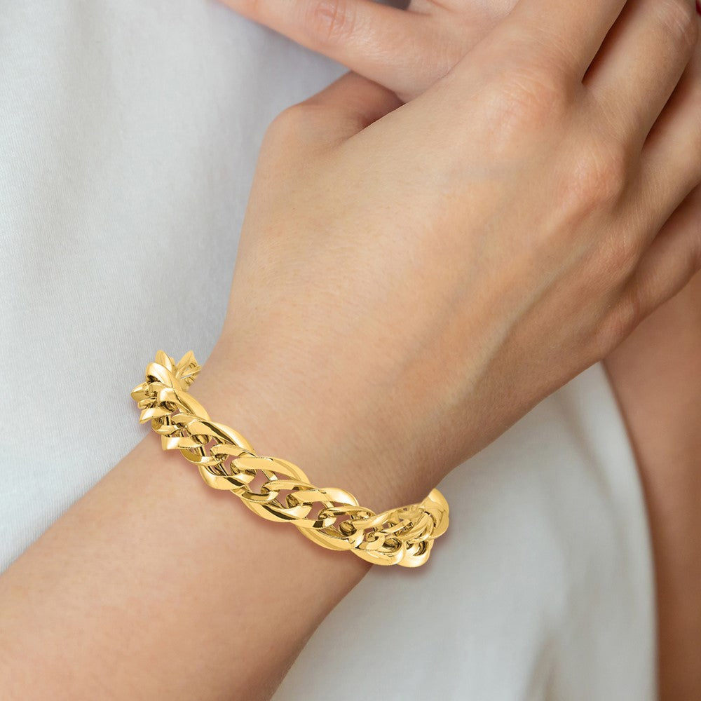 14K Yellow Gold Polished Fancy Link 7.5 Inch Bracelet