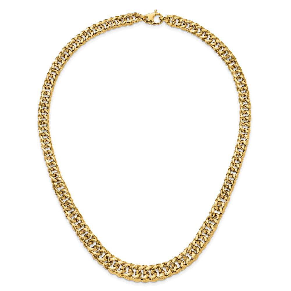 18 Inch 14K Polished Fancy Graduated Curb Chain Necklace