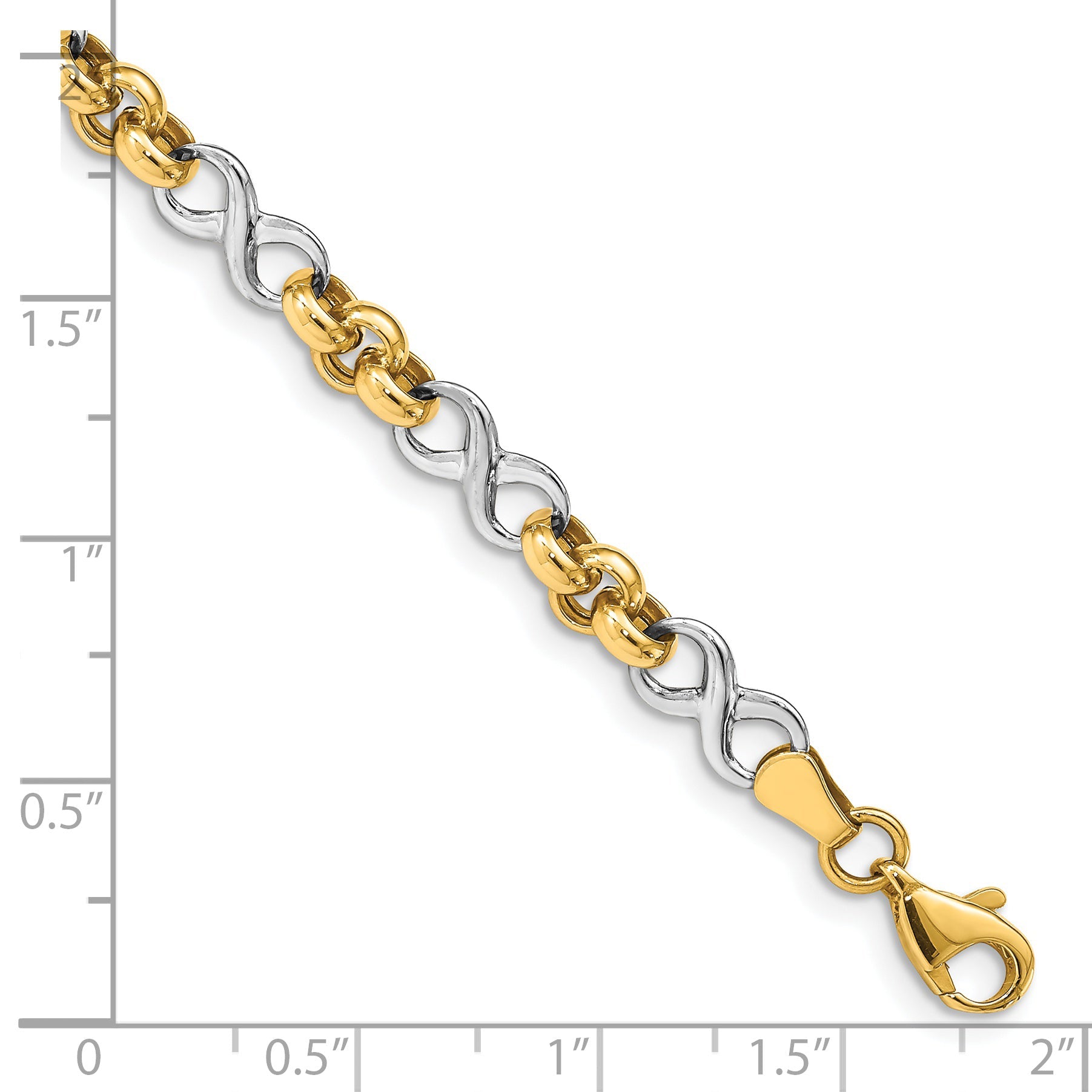 7.5 Inch 14K Two-Tone Infinity Bracelet