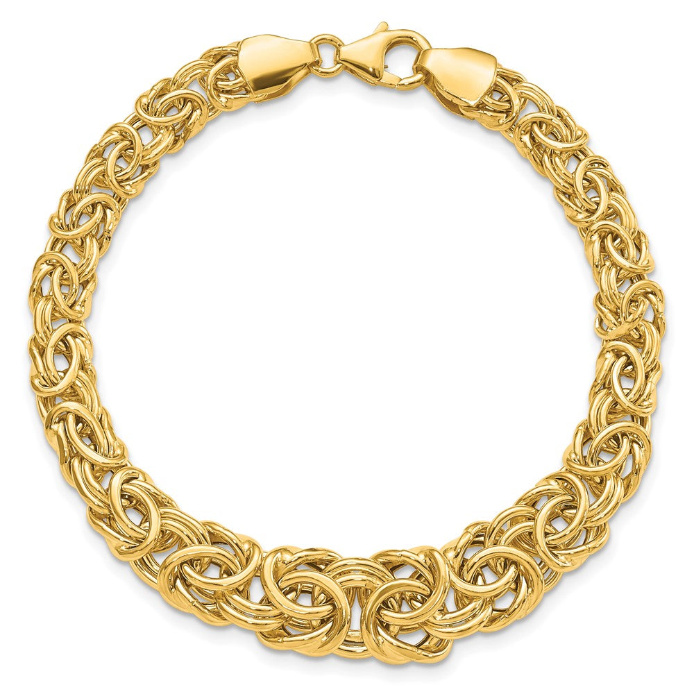 7.25 Inch 14K Graduated Byzantine Bracelet