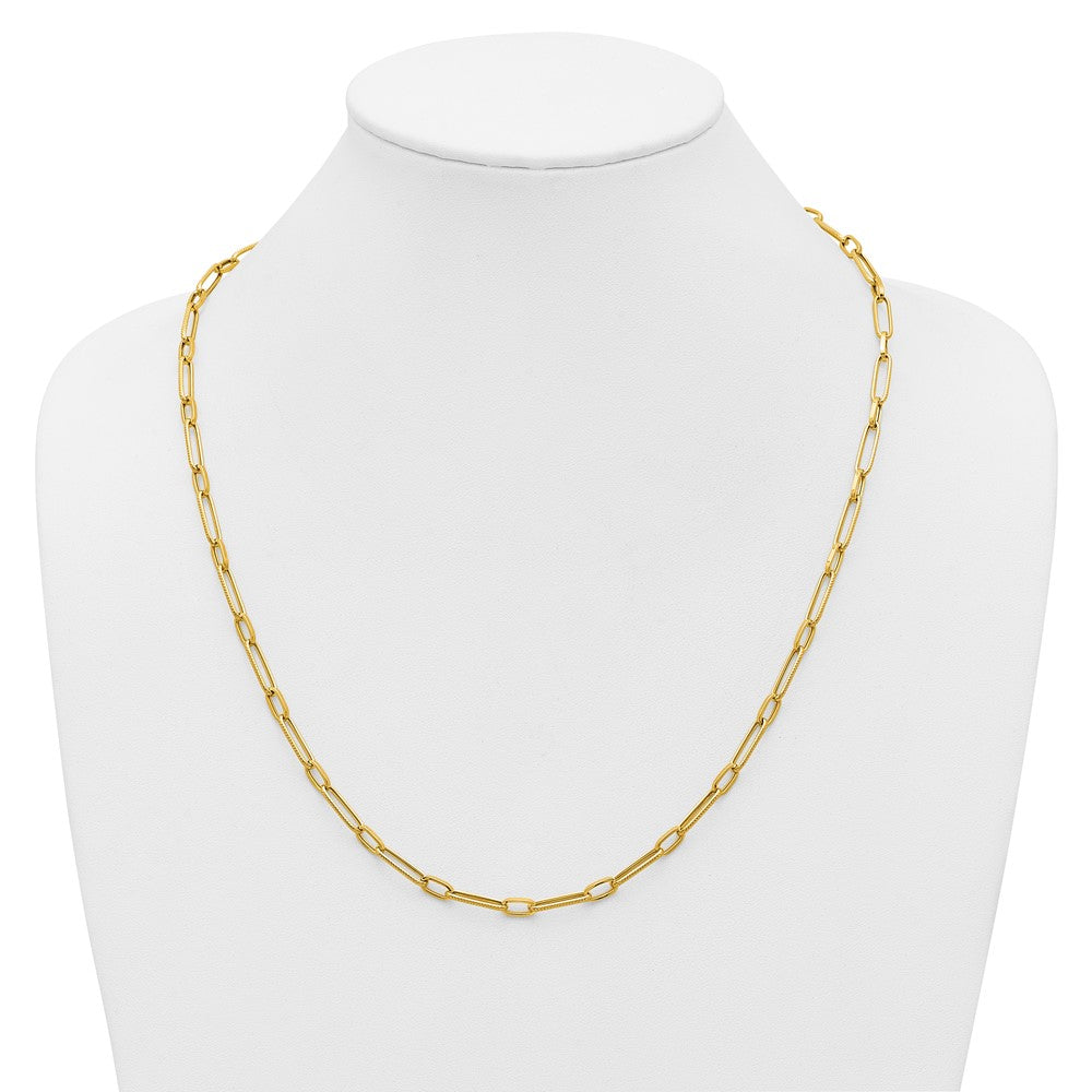 14K Yellow Gold Polished Fancy Oval Link Necklace