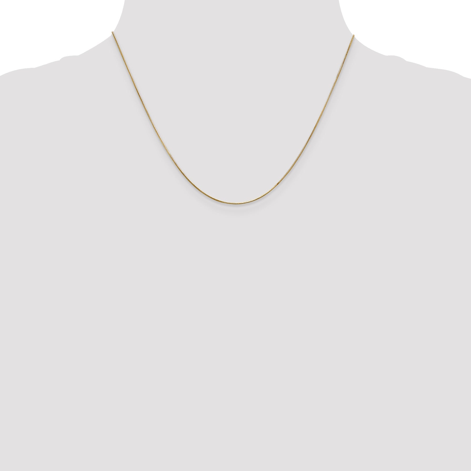 14K Yellow Gold 18 Inch .65mm Round Snake With Lobster Clasp Chain Necklace