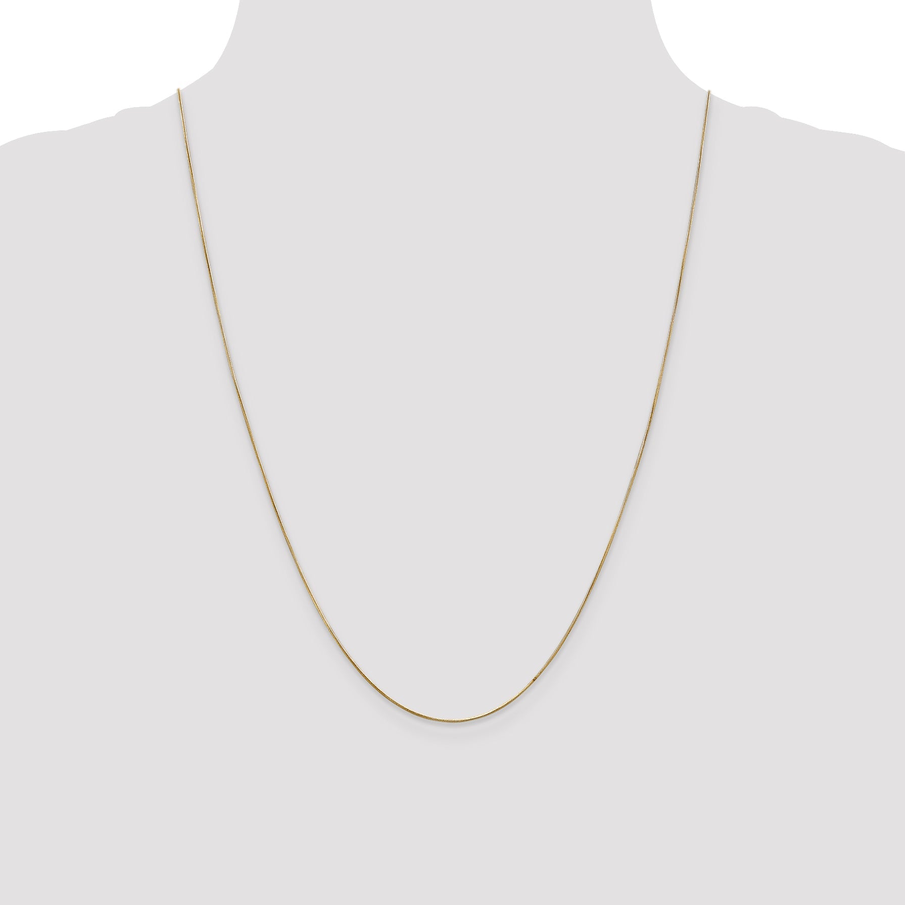 14K Yellow Gold 24 Inch .65mm Round Snake With Lobster Clasp Chain Necklace