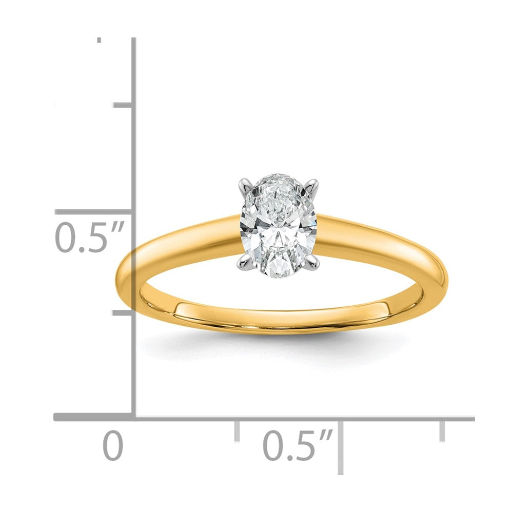 14k Two-tone 1/2 Ct. Lab Grown Diamond VS/SI+ G+ Oval Solitare Engagement Ring