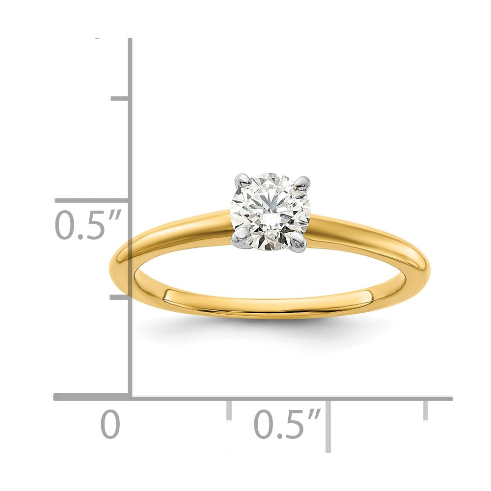 14k Two-tone 1/2 Ct. Lab Grown Diamond VS+ F+ Round Solitaire Engagement Ring