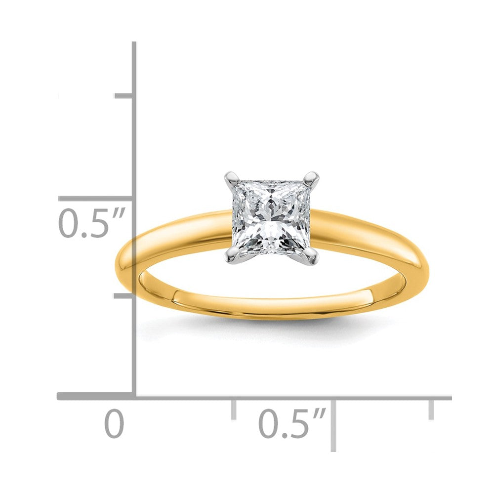 14k Two-tone 3/4 Ct. Lab Grown Diamond VS/SI+ G+ Princess Solitare Engagement Ring
