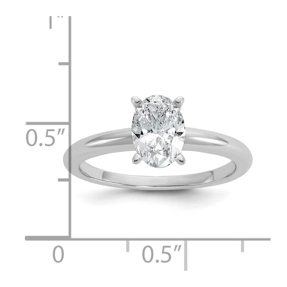 14k White Gold 1 Ct. Certified Lab Grown Diamond VS/SI+ G+ Oval Solitare Engagement Ring