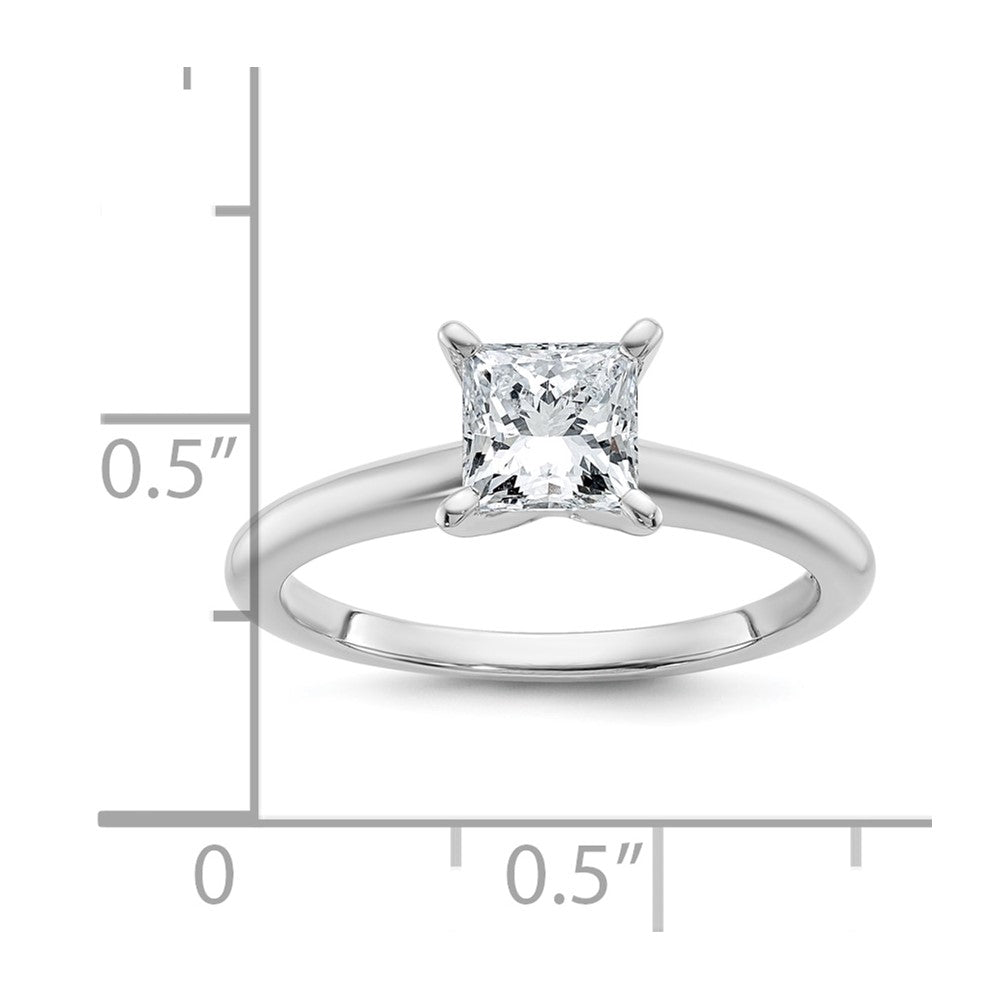 14k White Gold 1 Ct. Lab Grown Diamond VS/SI+ G+ Princess Solitare Engagement Ring