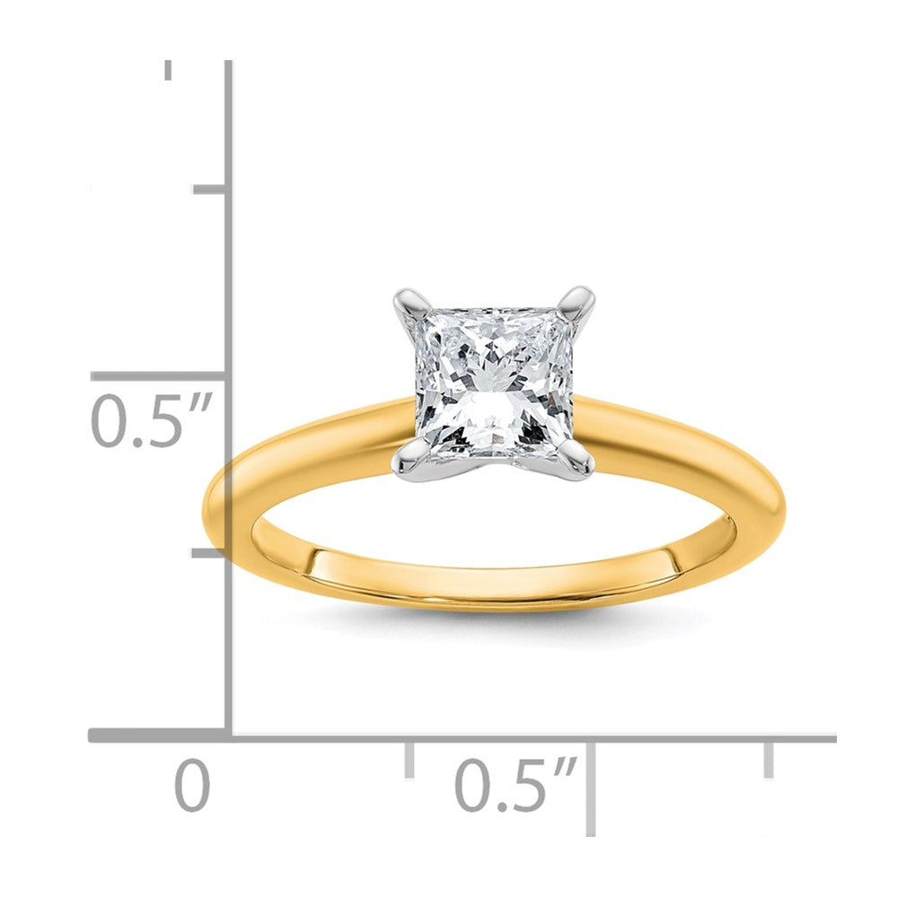 14k Two-tone 1 Ct. Lab Grown Diamond VS/SI+ G+ Princess Solitare Engagement Ring