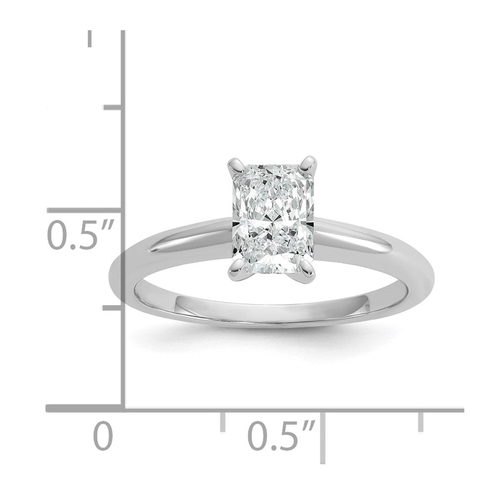 14k White Gold 1 Ct. Certified Lab Grown Diamond VS/SI+ G+ Radiant Solitare Engagement Ring