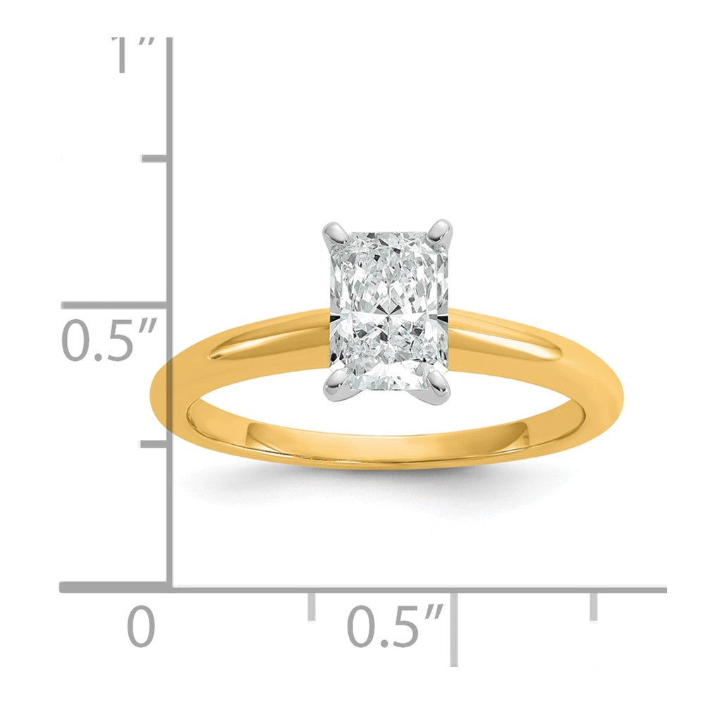 14k Two-tone 1 Ct. Lab Grown Diamond VS/SI+ G+ Radiant Solitare Engagement Ring