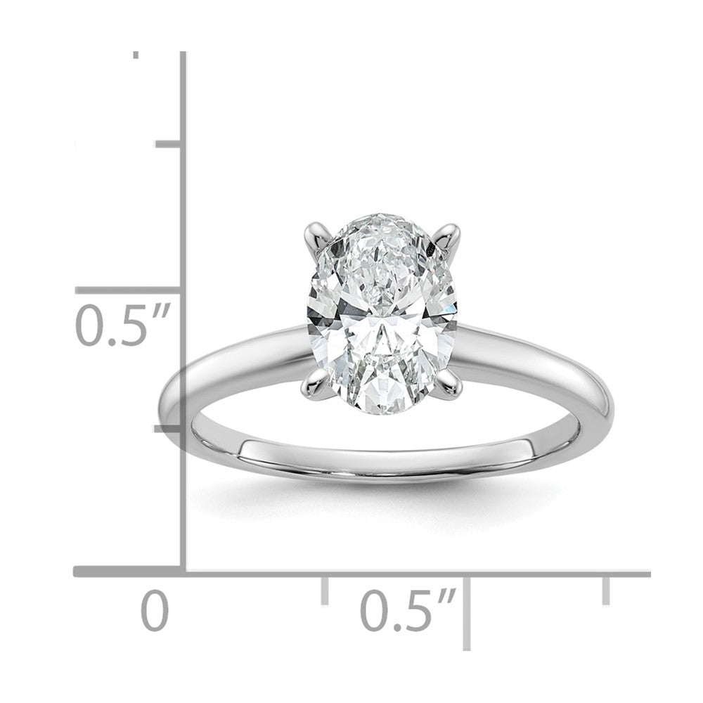 14k White Gold 1 1/2 Ct. Lab Grown Diamond VS/SI+ G+ Oval Solitare Engagement Ring