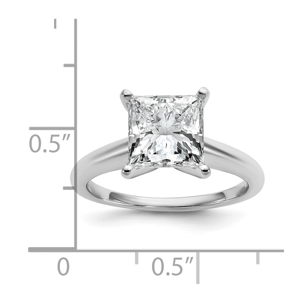 14k White Gold 3 Ct. Certified Lab Grown Diamond VS/SI+ G+ Princess Solitare Engagement Ring