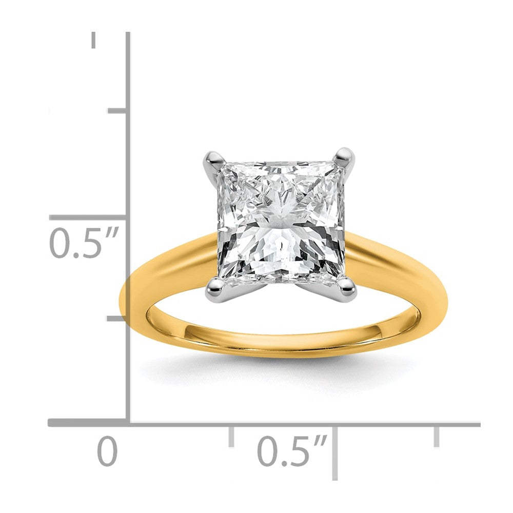 14k Two-tone 3 Ct. Lab Grown Diamond VS/SI+ G+ Princess Solitare Engagement Ring