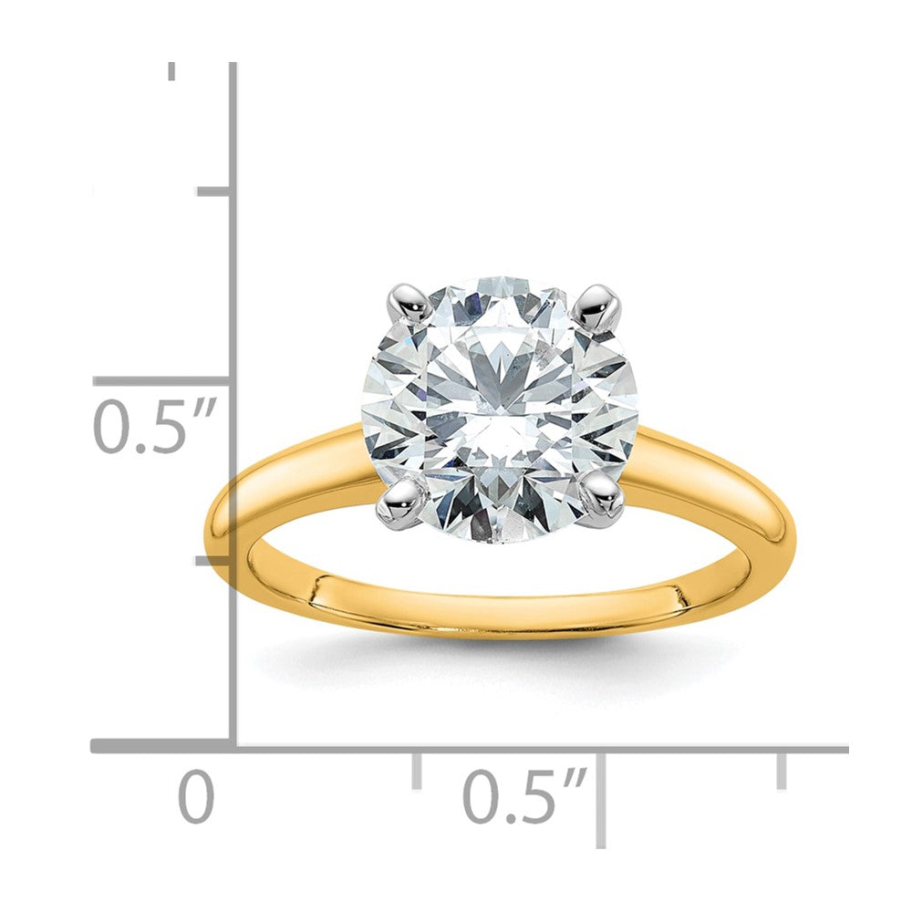 14k Two-tone 3 Ct. Certified Lab Grown Diamond VS/SI+ G+ Round Solitaire Engagement Ring