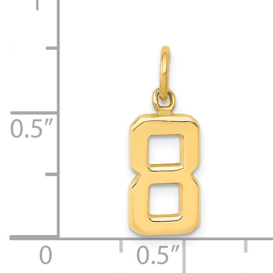 14K Yellow Gold Small Polished Number 8 Charm