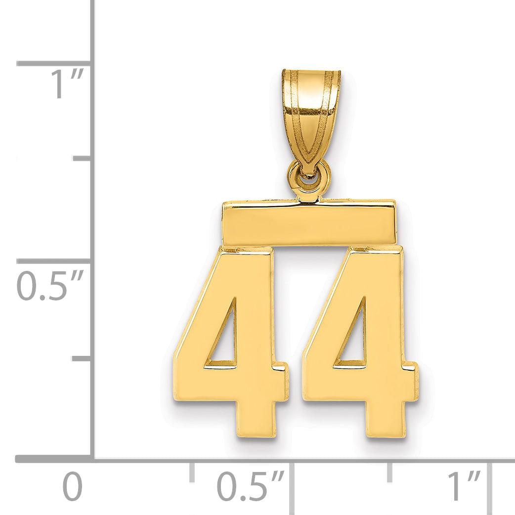 10K Yellow Gold Small Polished Number 44 Charm