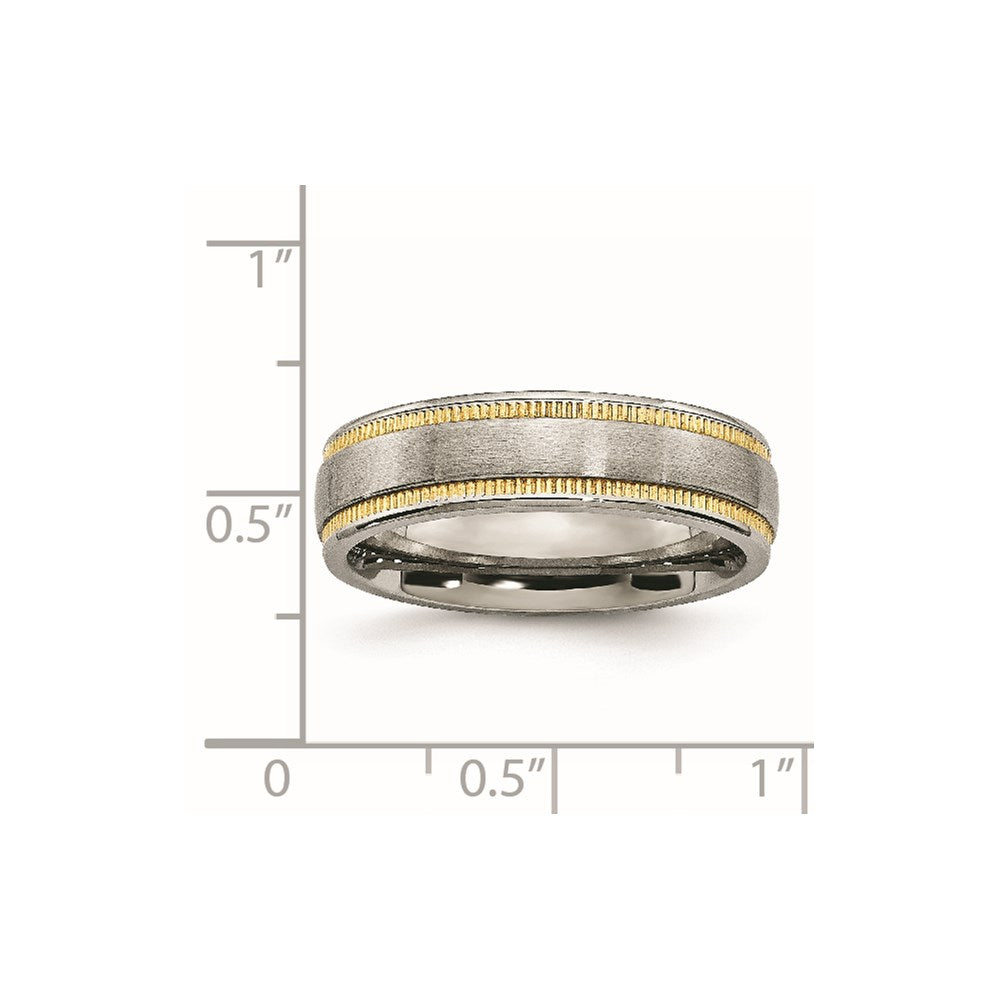 Stainless Steel Brushed And Polished Yellow Ip Plated Band