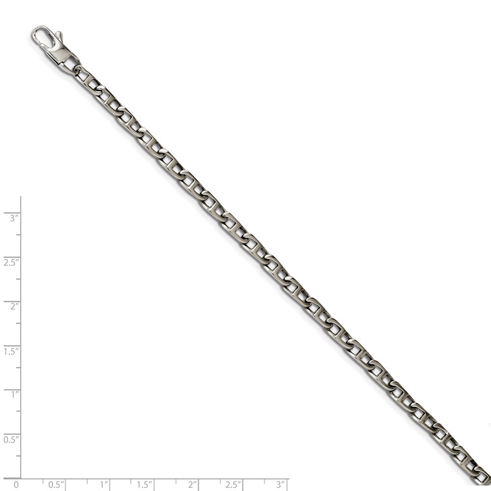 Stainless Steel Chisel Polished 7.75 Inch Oval Link Bracelet