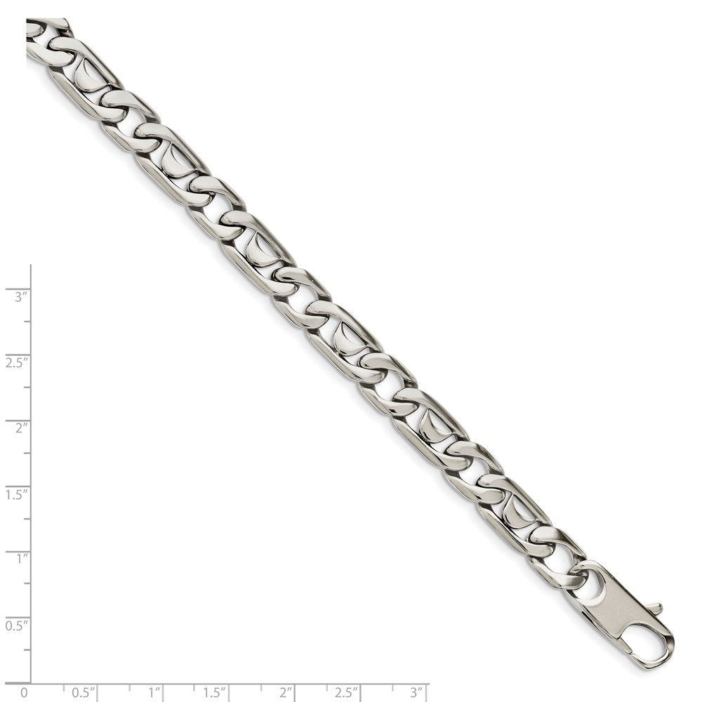 Stainless Steel Chisel Polished 8.5 Inch Fancy Link Bracelet