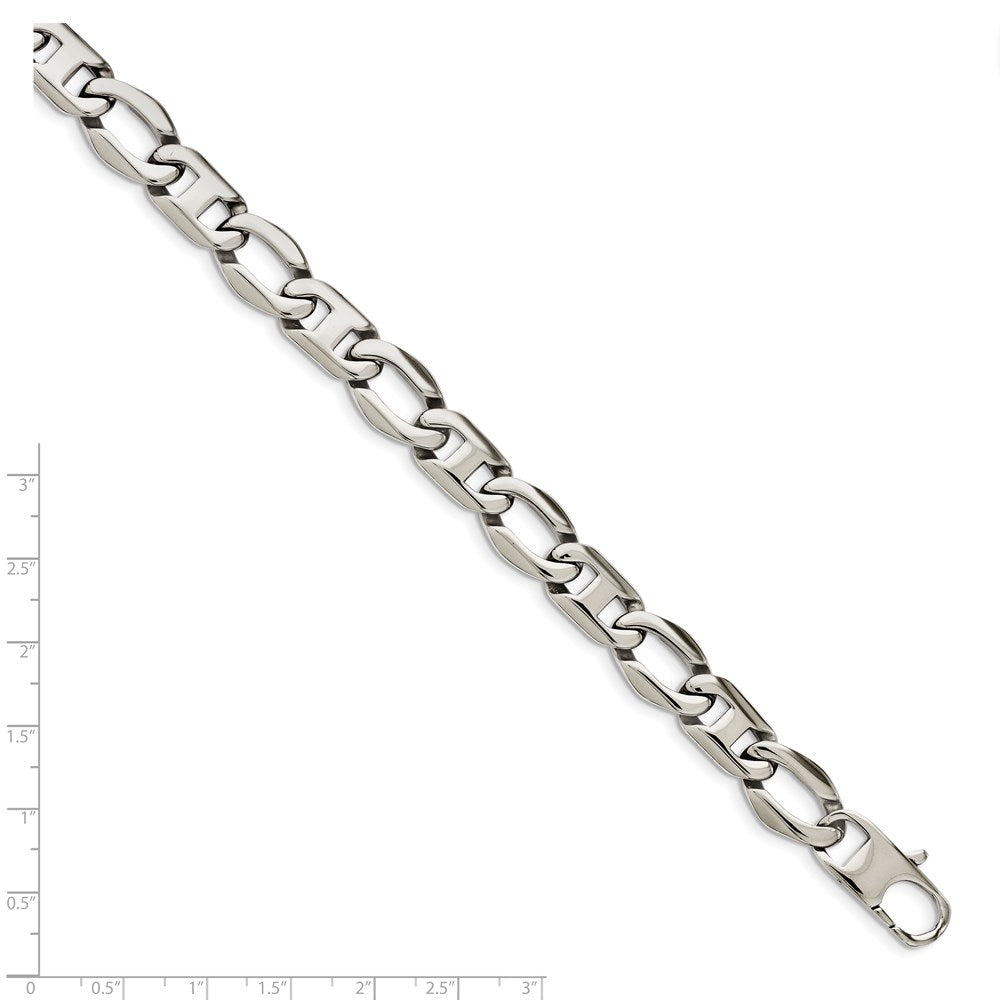 Stainless Steel Chisel Polished 8.5 Inch Open Link Bracelet
