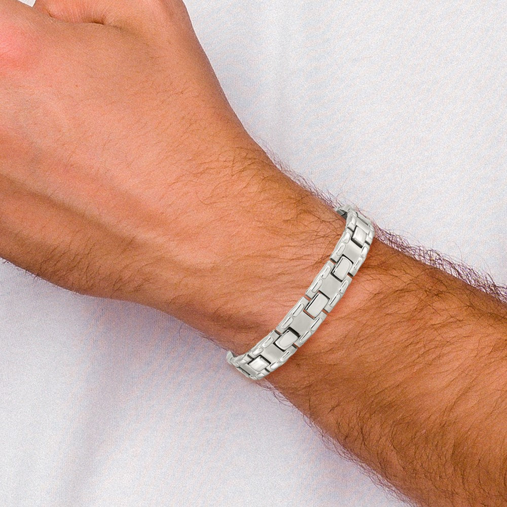 Stainless Steel Chisel Brushed And Polished 8.75 Inch Link Bracelet