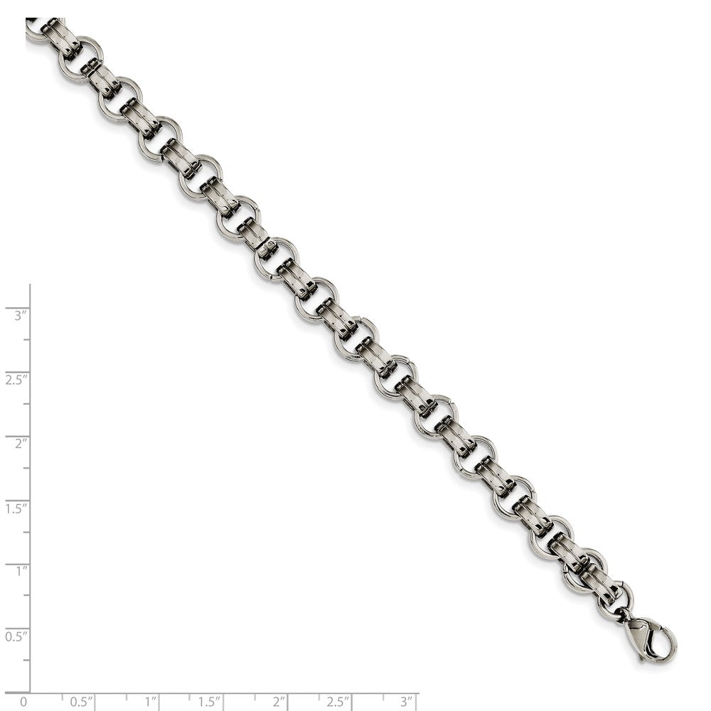 Stainless Steel Chisel Polished 8 Inch Circle Link Bracelet