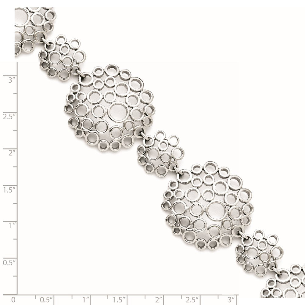 7.25 Inch Stainless Steel Multi-Circle With 1In Extension Polished Bracelet