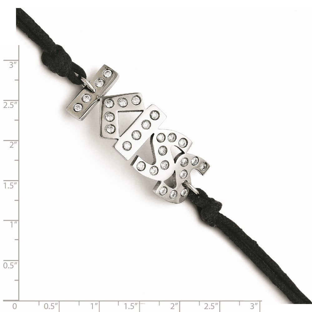 7.75 Inch Stainless Steel Cz Kiss With 1.75Ext Bracelet