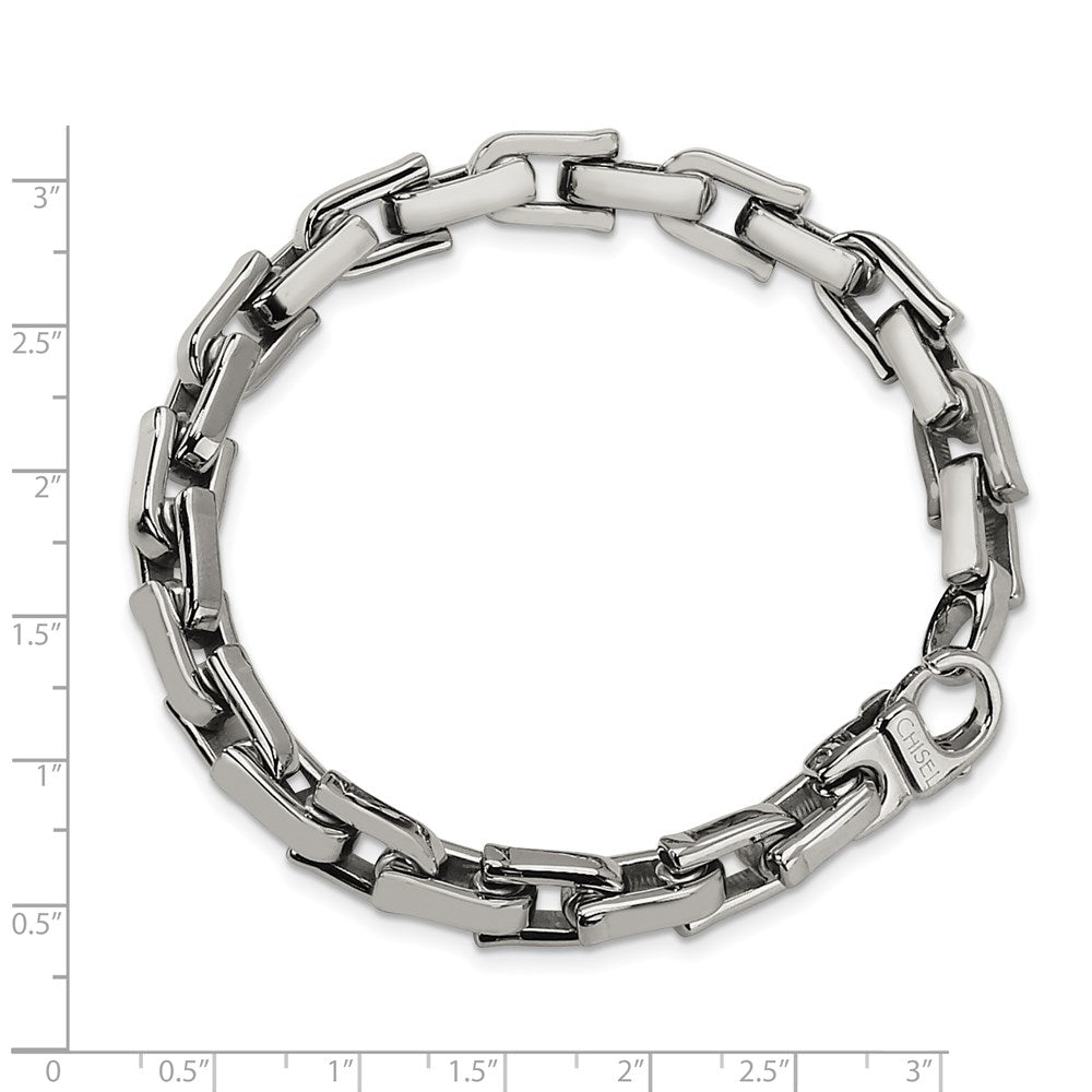 Stainless Steel Chisel Polished 8.5 Inch Bracelet